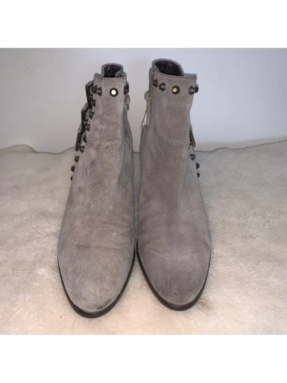 Stuart Weitzman Kickstart Studded Suede Ankle Boot 6